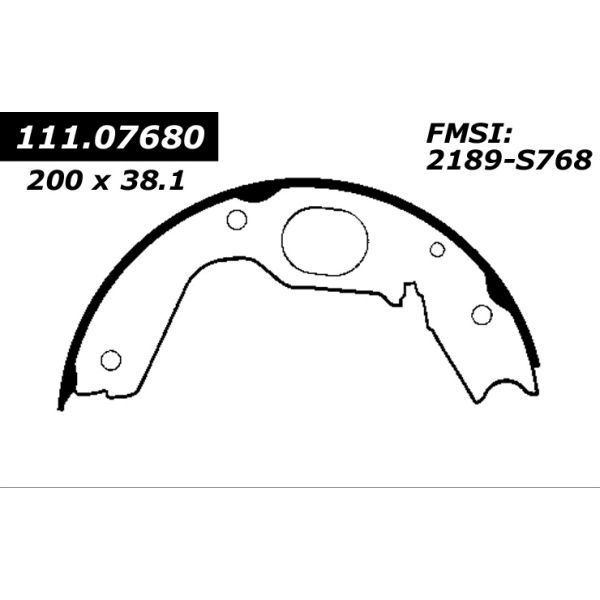 Centric Parts Centric Brake Shoes, 111.07680 111.07680